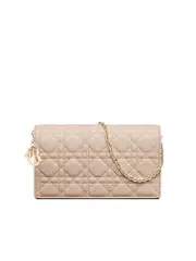 Lady Dior Pouch in Hazelnut Cannage Lambskin