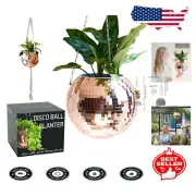 Stylish 10" Disco Ball Planter Kit with Chain & Acrylic Stand - Unique Gift Idea