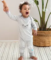 [Self-Soothing Footless Romper] Grey Stevie The Bunny™ •Cotton