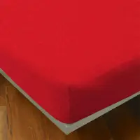 在飛比找Yahoo奇摩購物中心優惠-YVONNE COLLECTION 特大純棉素面床包-紅