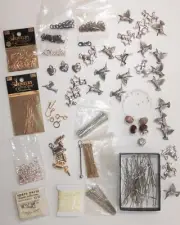 Bulk Lot Jewelry Making Supplies Clasps, Charms, Jump Rings, Pins, Beads+++