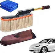Car Duster Interior - Extendable Telescoping Handle Car Dust Brush,Auto Mop Wax Cotton Hair Portable Detailing Cleaning Tools for RV Truck Tire Wheels Motorcycle