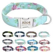 Personalised Small Large Dog Collar Pet Name ID Custom Engraved Heavy Duty Nylon