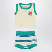 [Bobo Choses] Two-piece set Lucky Fish ivory/green 3 M Multicolor