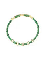 GUESS Women's Gold Arm Party Emerald Green Logo Tennis Bracelet