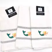Mermaid Embossed Kitchen Tea Towel Taylor Collection One Each 3 Available NWT