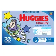 Huggies Nappies Walker Boy 13-18Kg Jumbo 64 Pack
