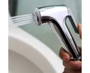 1 Set Toilet Sprayer Shiny Surface Rust-proof ABS Handheld Bidet Toilet Sprayer Set for Home-Silver