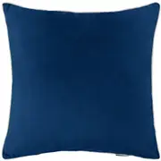 SARINA Prussian Blue Premium Velvet White Piping Cushion Cover 60 cm by 60 cm