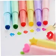 Cute Novelty Stamp Highlighter Pen Marker Assorted Love Star Music Cloud Kiss Shape School Kids Student Creative Stationery 12 Color 1