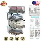 Portable 4-Tier Sliding Storage Shelves - Versatile Closet Bins for Clothes