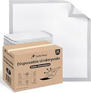 SafeWay 36 x 36 Inch Hospital Bed Pads (30 Count) - 2XL, Super Absorbent Underpads for Elderly Adults, Breathable Incontinence Pads, Supports 400 Lbs. for Patient Repositioning, Leak Proof Protection