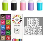 Sponge Finger Painting Set | Educational Finger Painting Set Paint Sponges | Art Craft Supplies Early Learning Daubers Kit for Glass Wood Ceramics