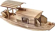 ifundom Retro Decorative Wooden Boat Fisherman's Boat Model Desktop Ornament for Home