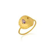 Salma Ring in Sterling Silver Finish with Amethyst Stone - Elegant Jewellery in Australia