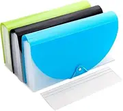 3 Pack Expanding File Folder A5 Size 13 Pockets Portable Plastic Expanding File Document Organisers Storage Wallet for Bills Cards Coupons Tax Item Expanding Ticket Folders 3 Colors