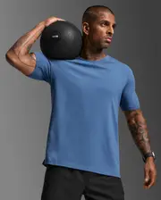 Motion Cotton Flex Tee, 2XU, XXL, Indigo/Indigo, Male