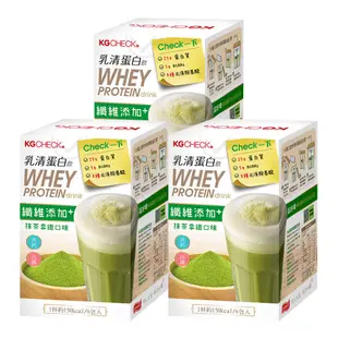 【聯華生醫 KGCHECK】KG蛋白飲-抹茶拿鐵口味(43gx6包/盒)x3盒