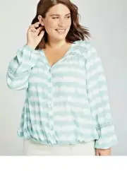 Lane Bryant Front Peasant Top Oasis Tie-dye Size 18/20