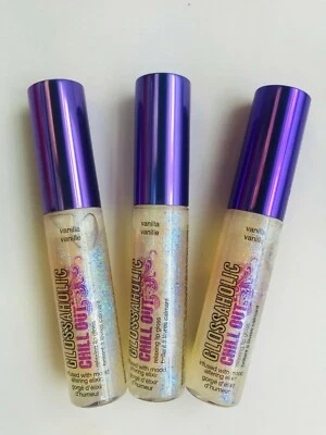 Lot of 3 - Hard Candy Glossaholic Lipgloss , CHILL OUT VANILLA .38oz SEALED !!