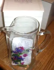 NEW/ORG BOX AVON WILD VIOLETS WATER PITCHER BY WALSH