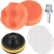 6 Pcs 3 Inch Car Polishing Pad Kit, Drill Buffer Attachment with Buffing Wheel,