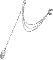 [COLLBATH] Fashionable Clip-on Silver Earrings Women's Alloy Ear Clip Stylish and Elegant Jewelry