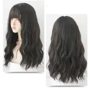 Long Curly Dark Wig - Natural Look