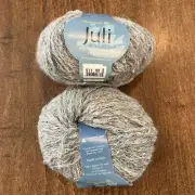 Set Of 2 Skeins Plymouth Yarns Juli Alpaca Nylon Blend Yarn Gray 4 Made Italy