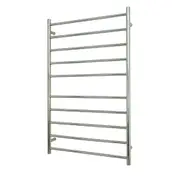 Radiant RTR04 Round Bar Heated Towel Rail - 750 x 1200mm- Mirror Polished - Stainless Steel - Bottom Right/Top Left Wiring