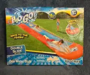 Water Slide H20 GO Inflatable DOUBLE 18f Kids Outdoor Toy w/Drench Pool Swim