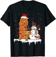 [VidiAmazing] Funny Cocker Spaniel Dog Christmas Snowman Xmas Lights Pajam ds2320h