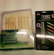 clover interchangable tunisian crotchet hook set with susan bates twist lock