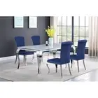 Coaster Carone 5-Piece Modern Metal Rectangular Dining Set in Ink Blue/Chrome