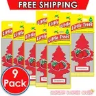 9 x Little Trees Air Freshener Strawberry Scent Freshens Car Truck Home Office