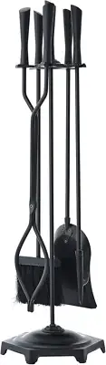 Fireplace Tools Set, 5-Pieces Indoor Outdoor Sturdy Fire Place Poker Sets with M