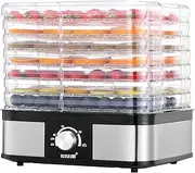 Food Dehydrator Fruit Meat Dryer Beef Jerky Maker w/ 7 Adjustable Trays - Black