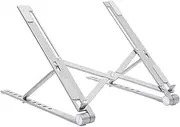 Laptop Stand, Laptop Riser Computer Stand for Desk, Adjustable Aluminum Foldable Portable Desktop Holder, Compatible with MacBook Air pro, iPad, Lenovo, 10-15.6” Laptop and Tablets (Silver)
