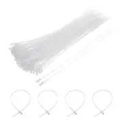 100Pcs 16 Inch 48 Lbs Mount Head Cable Zip Ties Self-Locking Nylon Zip White