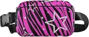 [Amooorous] Y2k Peach Leopard Stars Cute Waist Bag Fanny Pack for Women Men Multipurpose Bum Belt Bag with Adjustable Strap for Travel Shopping Running, y2k Peach leopard stars, 1 size