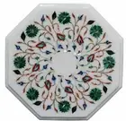 12" Marble Coffee side Table Top green Malachite Stones Inlay home decor room