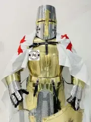 Medieval Knight Crusader Templar Full Body Armor Suit Wearable 6 Feet Armor