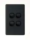 Beacon Lighting Lucci Power Gravity 4 Gang Switch Only in Matte Black