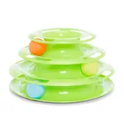 All Day 3 Tier Track Tower With Balls Cat Toy Green