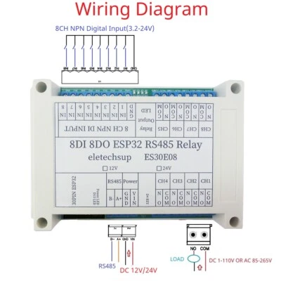 8-Ch Wifi Relay Module with ESP32 for Arduino IOT Network Expansion Board