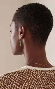 [Ten Thousand Things] Short Spiral 18K Yellow Gold Emerald Earrings