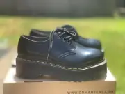 NIB Dr. Martens 1461 QUAD PLATFORM SHOES BLACK SMOOTH LEATHER 25567001