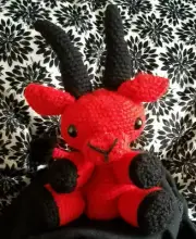 Red Demon Goat Amigurumi Crochet Plush