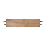 J.Elliot Home Oliver 110cm Long Wood Serving Tray Board w/ Metal Handles Natural