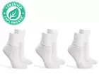 Jefferies Socks Womens Organic Cotton Seamless Turn Cuff Ankle Socks 3 Pair Pack